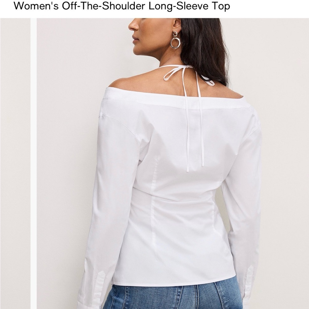 Good American White Off-Shoulder Blouse - Picture 3 of 11